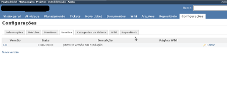 Criando versões do seu projeto no Redmine